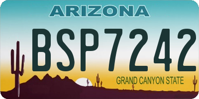 AZ license plate BSP7242