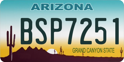 AZ license plate BSP7251