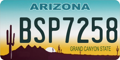 AZ license plate BSP7258