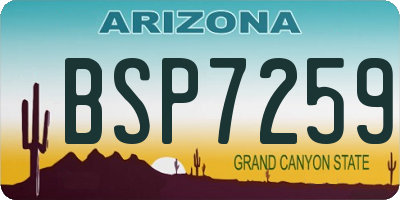 AZ license plate BSP7259
