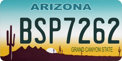 AZ license plate BSP7262