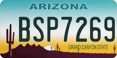 AZ license plate BSP7269