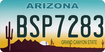 AZ license plate BSP7283