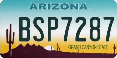AZ license plate BSP7287
