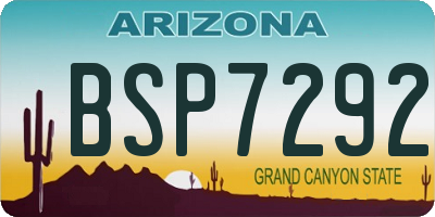 AZ license plate BSP7292