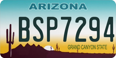 AZ license plate BSP7294