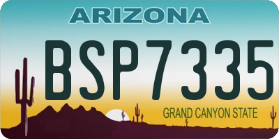 AZ license plate BSP7335
