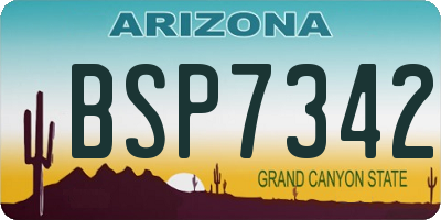 AZ license plate BSP7342