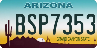AZ license plate BSP7353