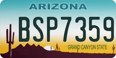 AZ license plate BSP7359
