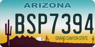 AZ license plate BSP7394