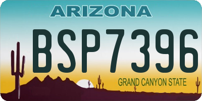 AZ license plate BSP7396
