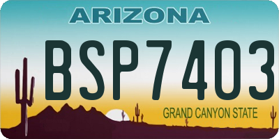 AZ license plate BSP7403