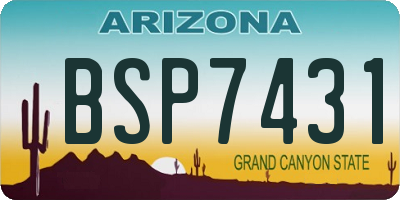 AZ license plate BSP7431