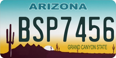AZ license plate BSP7456