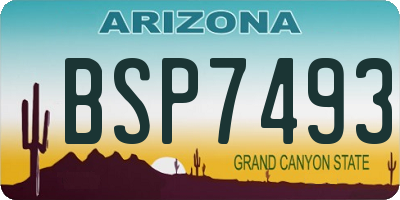 AZ license plate BSP7493