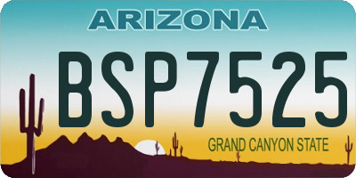 AZ license plate BSP7525