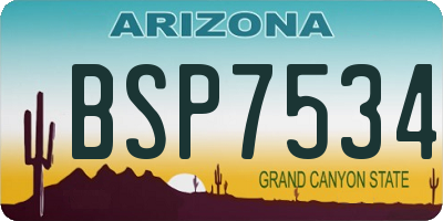 AZ license plate BSP7534