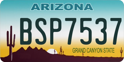 AZ license plate BSP7537