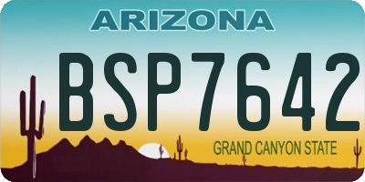 AZ license plate BSP7642