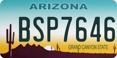 AZ license plate BSP7646