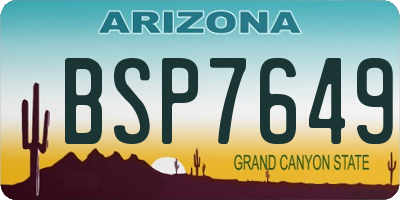 AZ license plate BSP7649