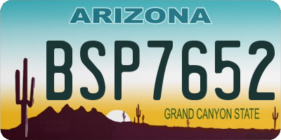 AZ license plate BSP7652