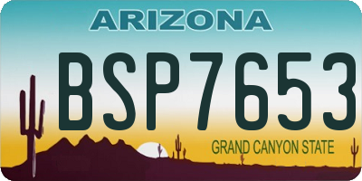 AZ license plate BSP7653
