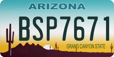 AZ license plate BSP7671