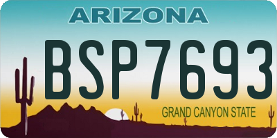 AZ license plate BSP7693