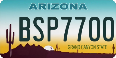 AZ license plate BSP7700