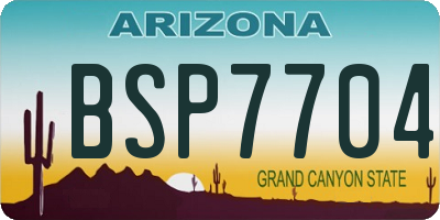 AZ license plate BSP7704