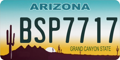AZ license plate BSP7717