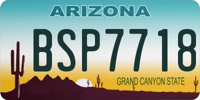 AZ license plate BSP7718