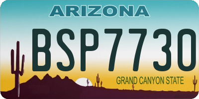 AZ license plate BSP7730