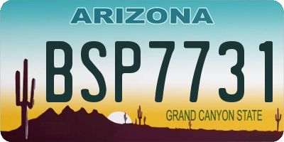 AZ license plate BSP7731