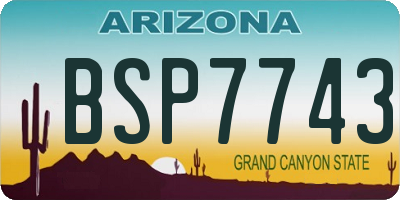 AZ license plate BSP7743