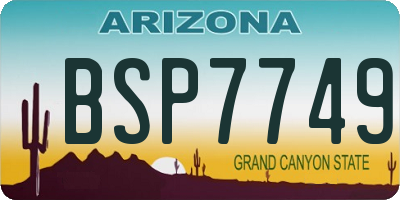 AZ license plate BSP7749