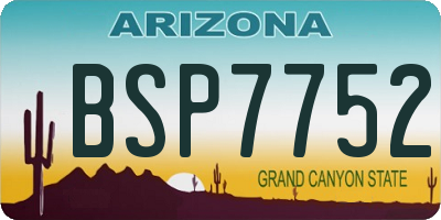 AZ license plate BSP7752