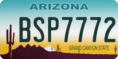 AZ license plate BSP7772