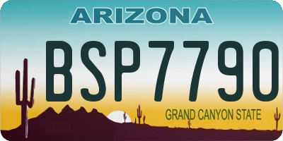 AZ license plate BSP7790