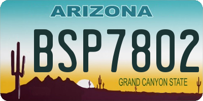 AZ license plate BSP7802
