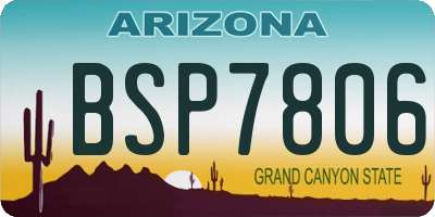 AZ license plate BSP7806