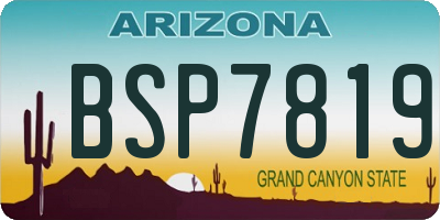 AZ license plate BSP7819