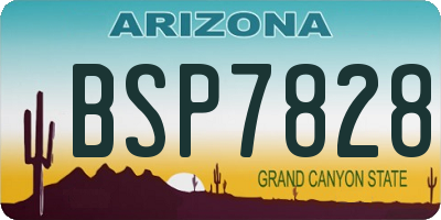 AZ license plate BSP7828