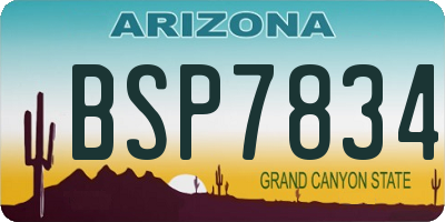 AZ license plate BSP7834