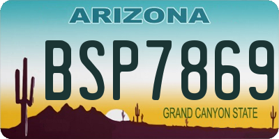 AZ license plate BSP7869
