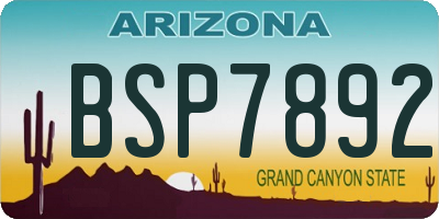 AZ license plate BSP7892