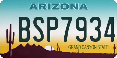 AZ license plate BSP7934