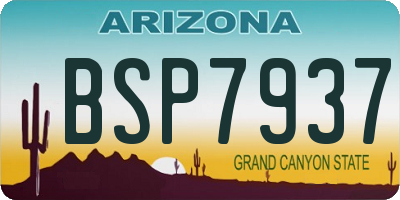 AZ license plate BSP7937